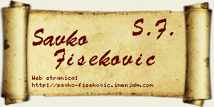 Savko Fišeković vizit kartica
